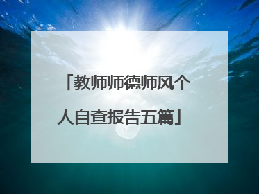 教师师德师风个人自查报告五篇
