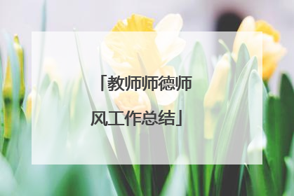 教师师德师风工作总结