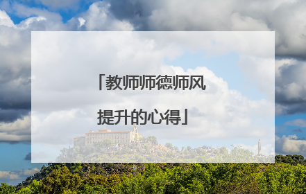 教师师德师风提升的心得