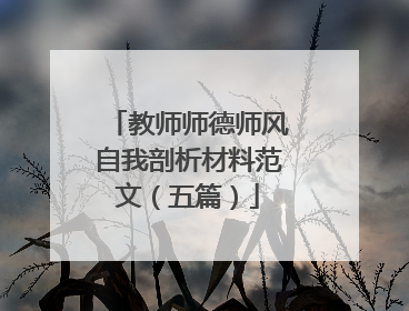 教师师德师风自我剖析材料范文(五篇)