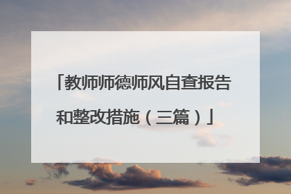 教师师德师风自查报告和整改措施(三篇)