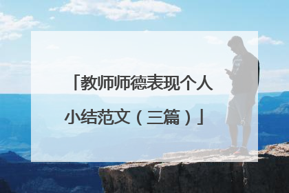 教师师德表现个人小结范文(三篇)