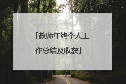 教师年终个人工作总结及收获