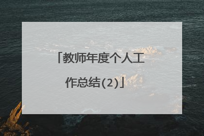教师年度个人工作总结(2)