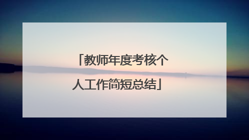 教师年度考核个人工作简短总结
