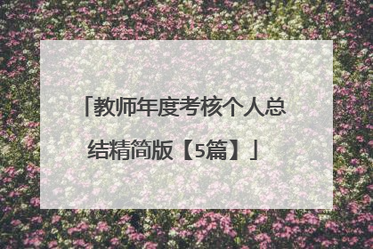 教师年度考核个人总结精简版【5篇】