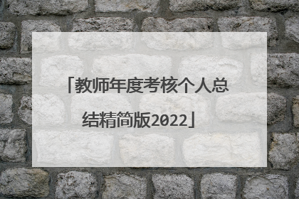 教师年度考核个人总结精简版2022