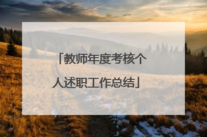 教师年度考核个人述职工作总结