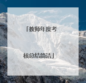 教师年度考核总结简洁