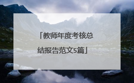 教师年度考核总结报告范文5篇