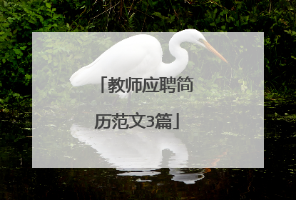 教师应聘简历范文3篇