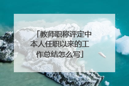 教师职称评定中本人任职以来的工作总结怎么写