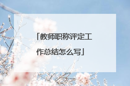 教师职称评定工作总结怎么写