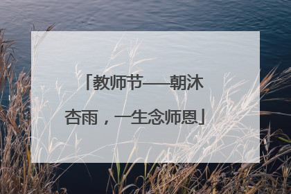 教师节———朝沐杏雨,一生念师恩