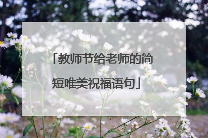 教师节给老师的简短唯美祝福语句