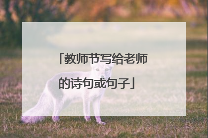 教师节写给老师的诗句或句子