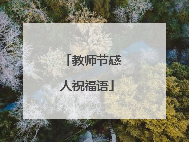 教师节感人祝福语