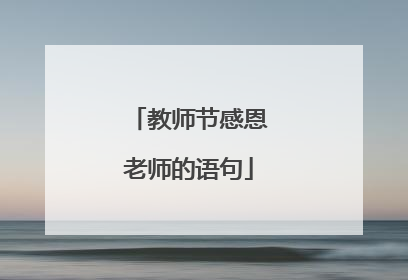 教师节感恩老师的语句