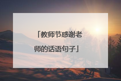 教师节感谢老师的话语句子