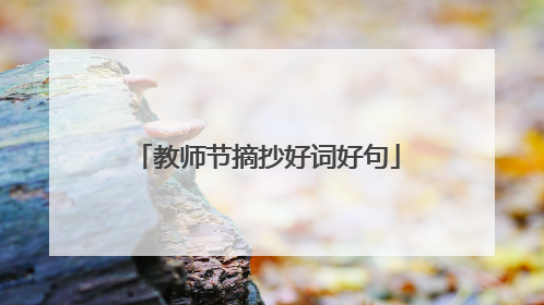 教师节摘抄好词好句