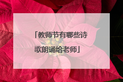 教师节有哪些诗歌朗诵给老师