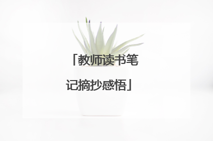 教师读书笔记摘抄感悟