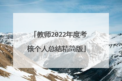 教师2022年度考核个人总结精简版
