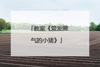 教案《爱发脾气的小猪》