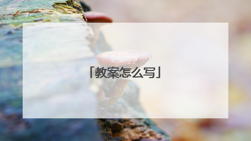 教案怎么写