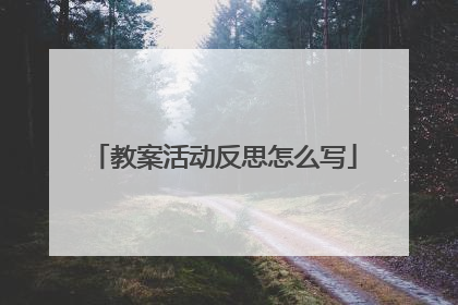 教案活动反思怎么写
