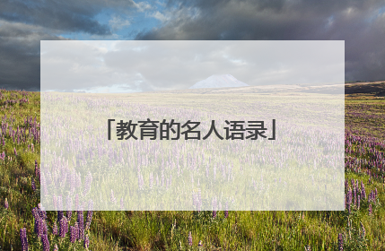 教育的名人语录