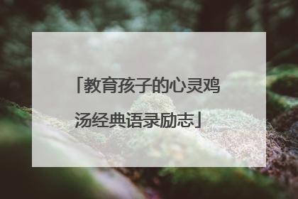 教育孩子的心灵鸡汤经典语录励志