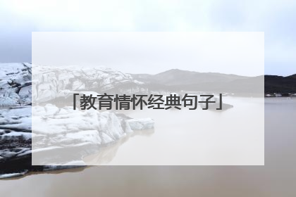 教育情怀经典句子