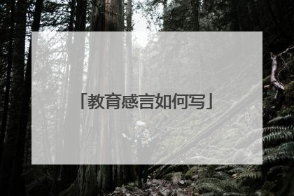 教育感言如何写