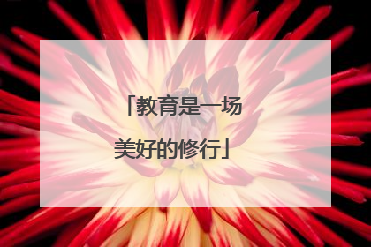 教育是一场美好的修行