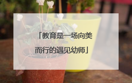 教育是一场向美而行的遇见幼师