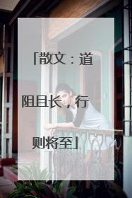 散文:道阻且长,行则将至