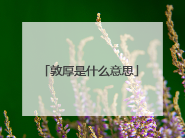 敦厚是什么意思