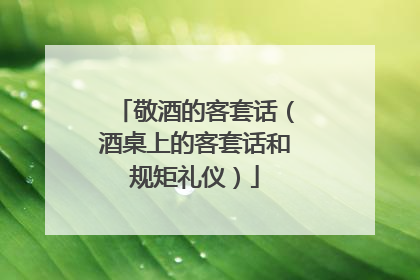 敬酒的客套话(酒桌上的客套话和规矩礼仪)
