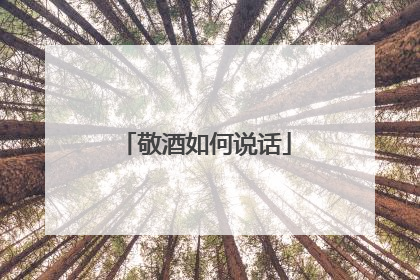 敬酒如何说话