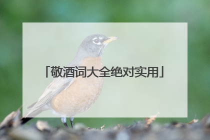敬酒词大全绝对实用