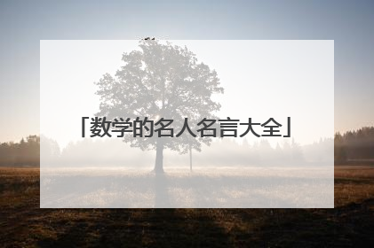 数学的名人名言大全
