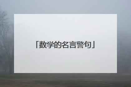 数学的名言警句