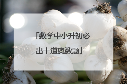 数学中小升初必出十道奥数题