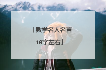 数学名人名言10字左右