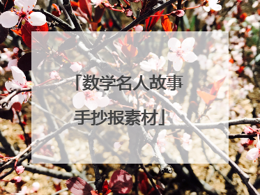 数学名人故事手抄报素材