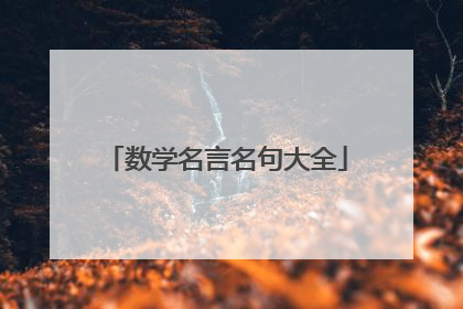 数学名言名句大全