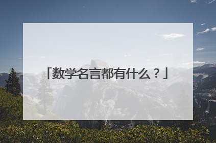 数学名言都有什么？