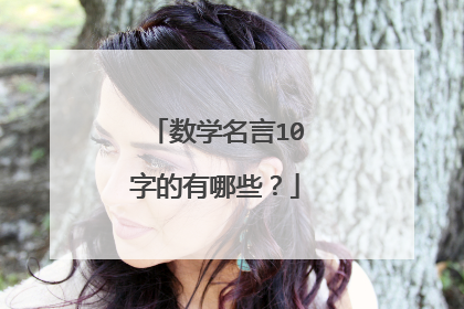 数学名言10字的有哪些？