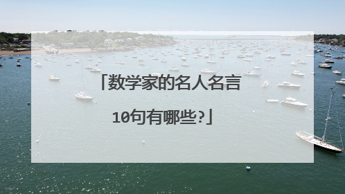 数学家的名人名言10句有哪些?